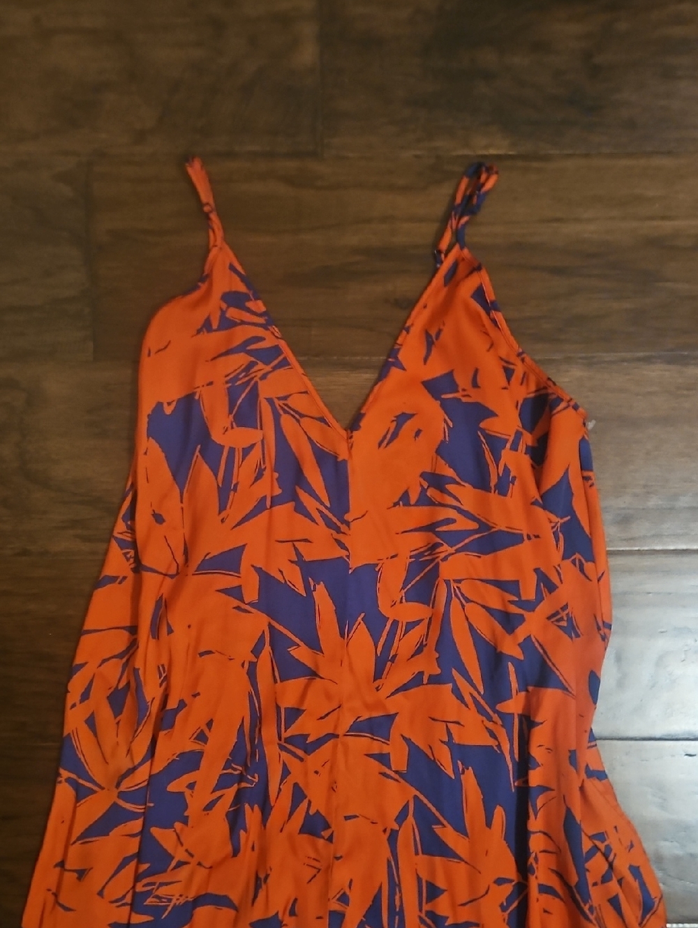 Vibrant Orange & Purple Tropical Maxi Dress - Picture 3 of 7